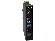 Industrial 10/100/1000Base-T to 1000Base-X SFP PSE Media Converter