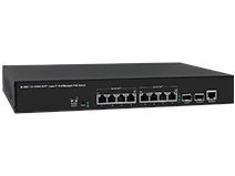 8-Port 10/100/1000M PoE+ and 2-Port 10G SFP+ L2+ Managed Switch